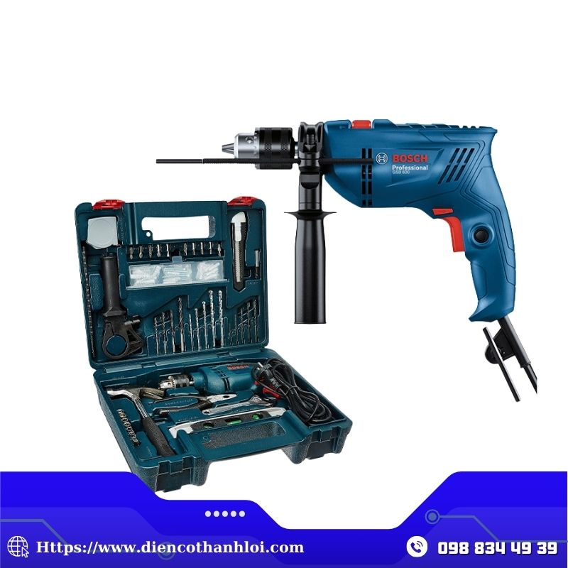MÁY KHOAN ĐỘNG LỰC BOSCH GSB 600 ( SET 100 MÓN )